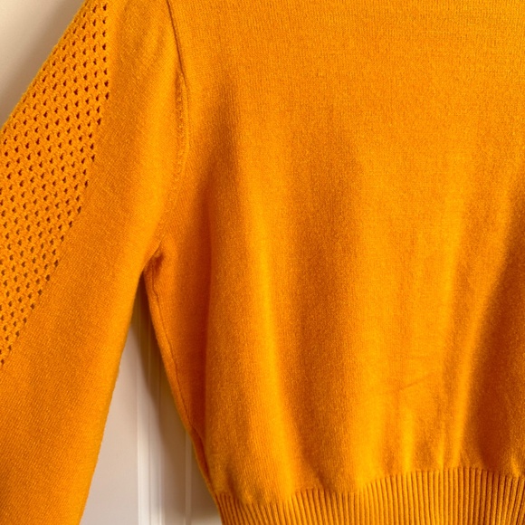 Open Stitch Short Cardigan in Golden Rod - Picture 14 of 14